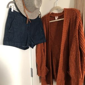 Burnt orange cardigan with pockets